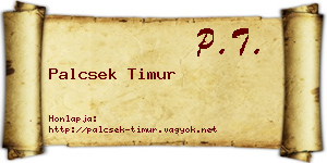 Palcsek Timur névjegykártya